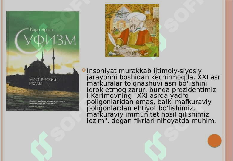 Tasavvuf ta`limoti rivojining o`ziga xos xususiyatlari  24 3