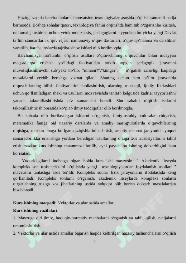 Vektorlar va ular ustida amallar 4