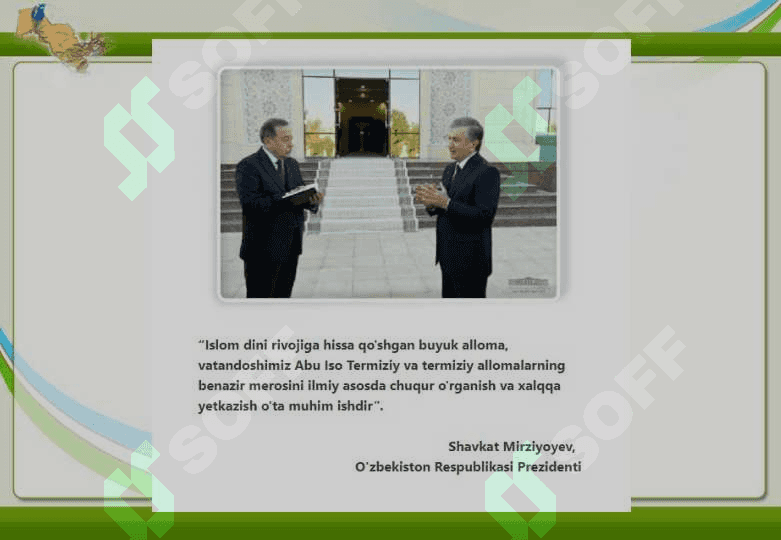 Imom Termiziy xalqaro ilmiy tadqiqot markazi faoliyatiga oid taqdimot 24 2