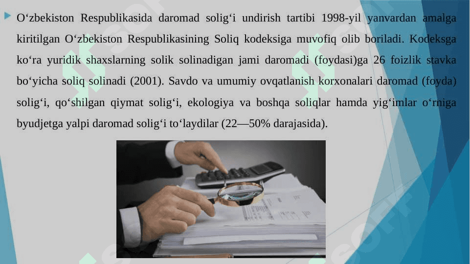 Daromadlarga soliq solish mexanizmi 4