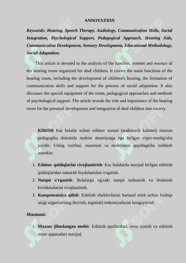KAR BOLALAR ESHITUV XONASINING VAZIFASI, MAZMUNI VA MOHIYATI 2