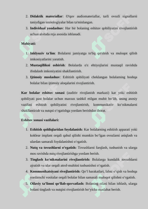 KAR BOLALAR ESHITUV XONASINING VAZIFASI, MAZMUNI VA MOHIYATI 3