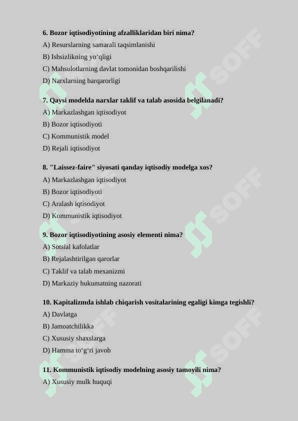 BOZOR IQTISODIYOTI MODELLARI 2
