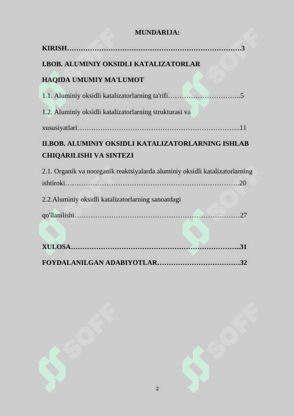 ALUMINIY OKSIDLI KATALIZATORLAR 2