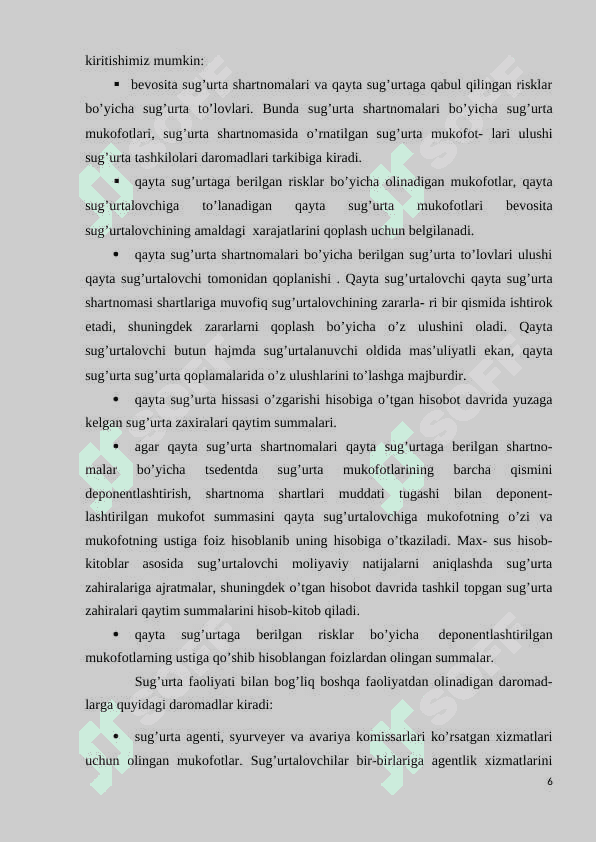 Kurs ishi Sug'urta 6