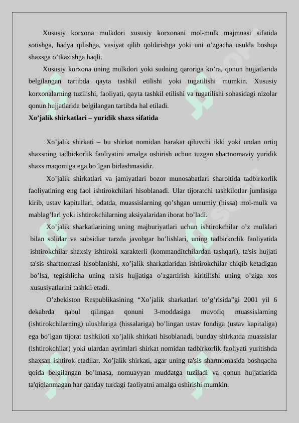 Tijoratchi yuridik shaxslar  24 7