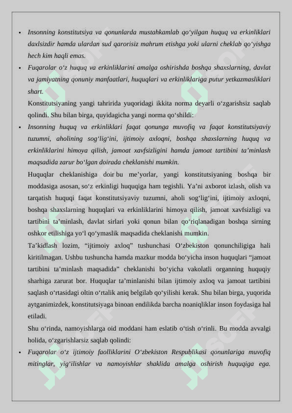 O’zbekiston Respublikasi konstitutsiyaga o‘zgartirish hamda qo‘shimchalar kiritish tartibi 24 6