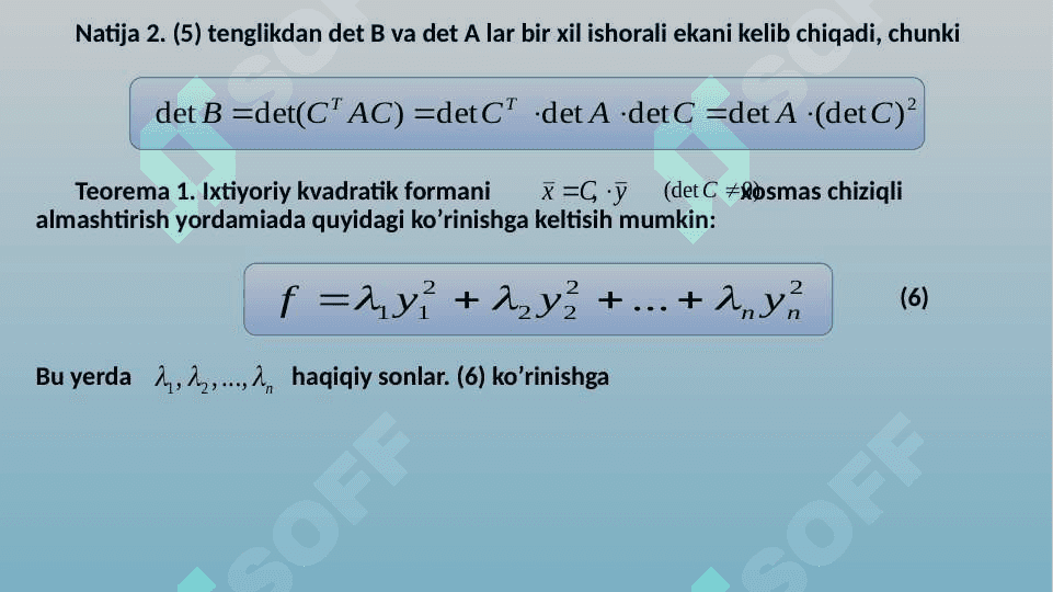 KVADRATIK FORMULALAR 6