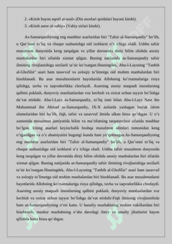 Islomiy ilmlar rivojida Abu-l-Lays as-Samarqandiy (911-985) ning oʻrni” mavzusida tezis 24 2