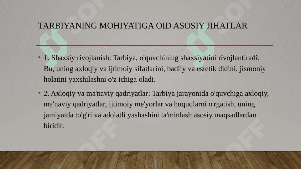 Pedagogik jarayonda tarbiyaning mohiyati 5