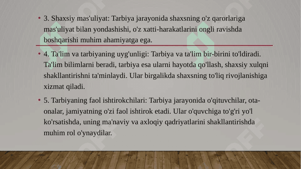 Pedagogik jarayonda tarbiyaning mohiyati 6