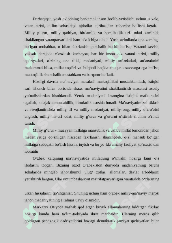 Tarbiyaning tarixiy va milliy asoslari, tarbiyada urf-odatlarning tutgan o’rni 4