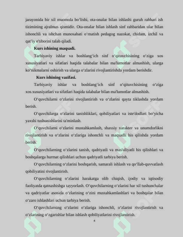 Tarbiyaviy ishlar va boshlang‘ich sinf o‘qituvchisining o‘ziga xos xususiyatlari va sifatlari 4