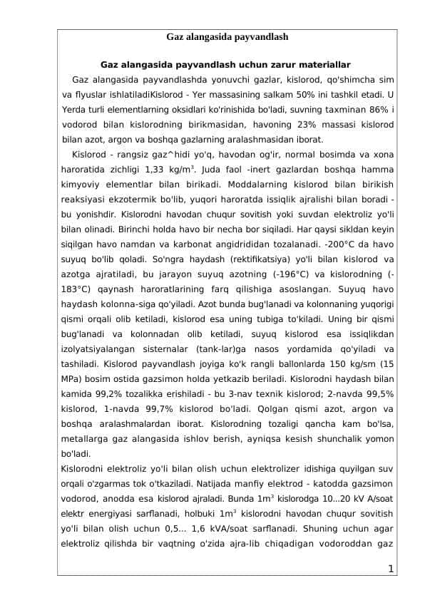 Gaz alangasida payvandlash