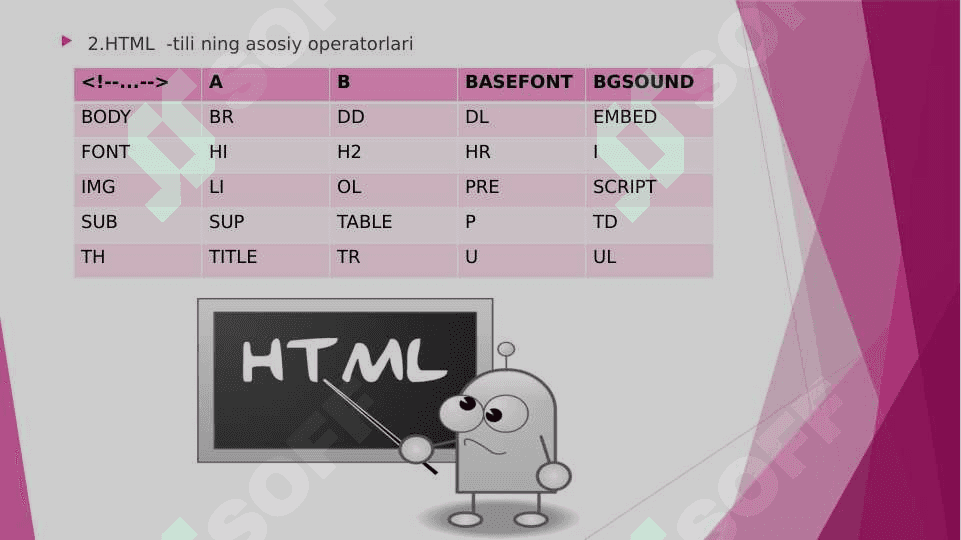 HTML gipermatni haqida ma’lumot 5