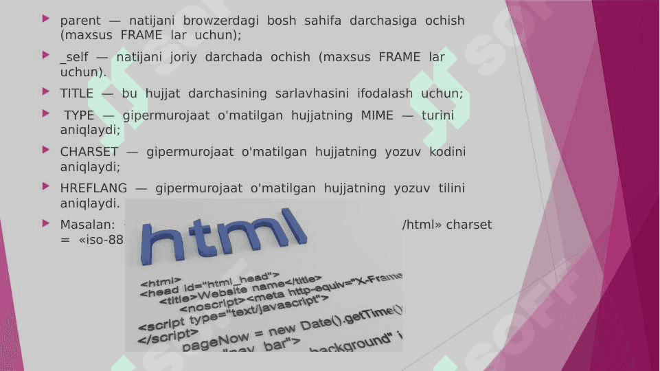 HTML gipermatni haqida ma’lumot 7