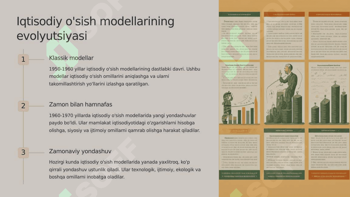 Zamonaviy iqtisodiy o'sish modellari va iqtisodiyot indeksi ko'rsatkichlari tizimi 2
