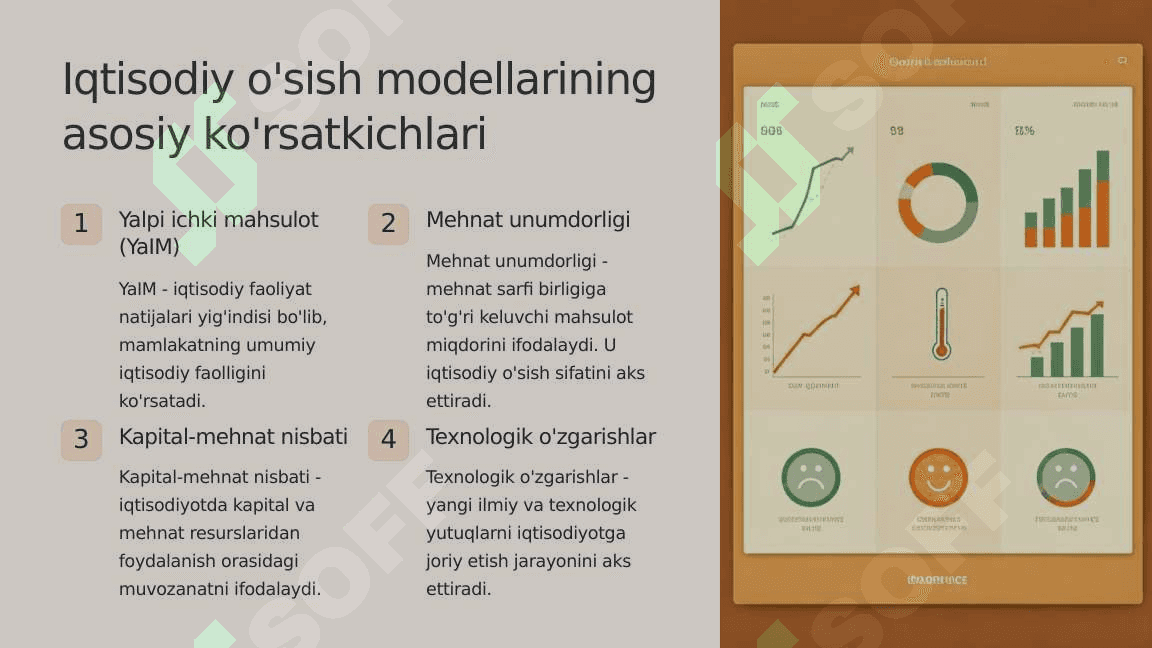 Zamonaviy iqtisodiy o'sish modellari va iqtisodiyot indeksi ko'rsatkichlari tizimi 4