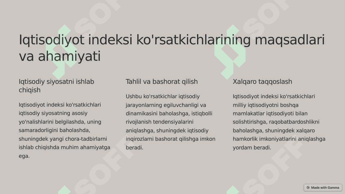 Zamonaviy iqtisodiy o'sish modellari va iqtisodiyot indeksi ko'rsatkichlari tizimi 7