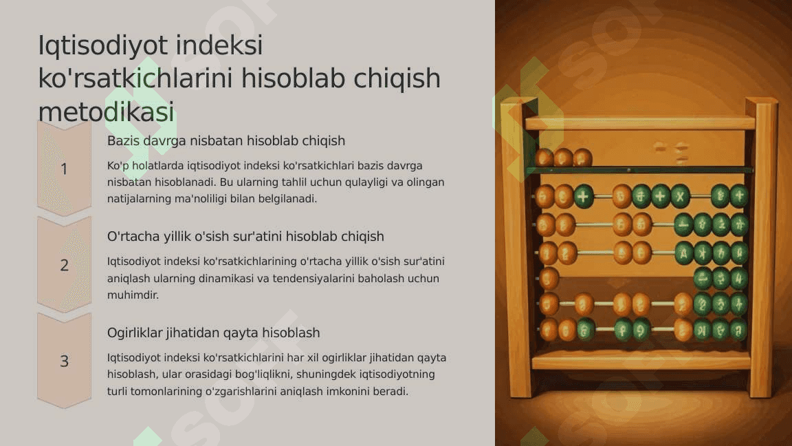 Zamonaviy iqtisodiy o'sish modellari va iqtisodiyot indeksi ko'rsatkichlari tizimi 8