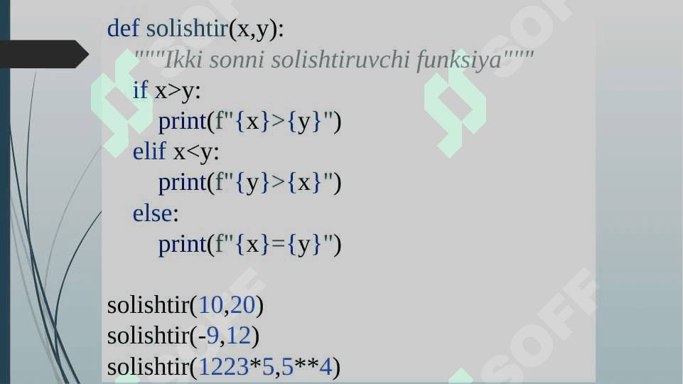 PYTHON DASTURLASH TILIDA DEF FUNKSIYASI. PYTHONDA FUNKSIYALARNI TEKSHIRISH UNITTEST MODULI. 7