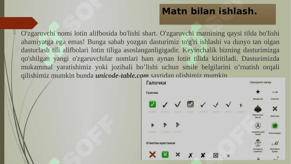 Python dasturlash tilida matnlar bilan ishlash 2
