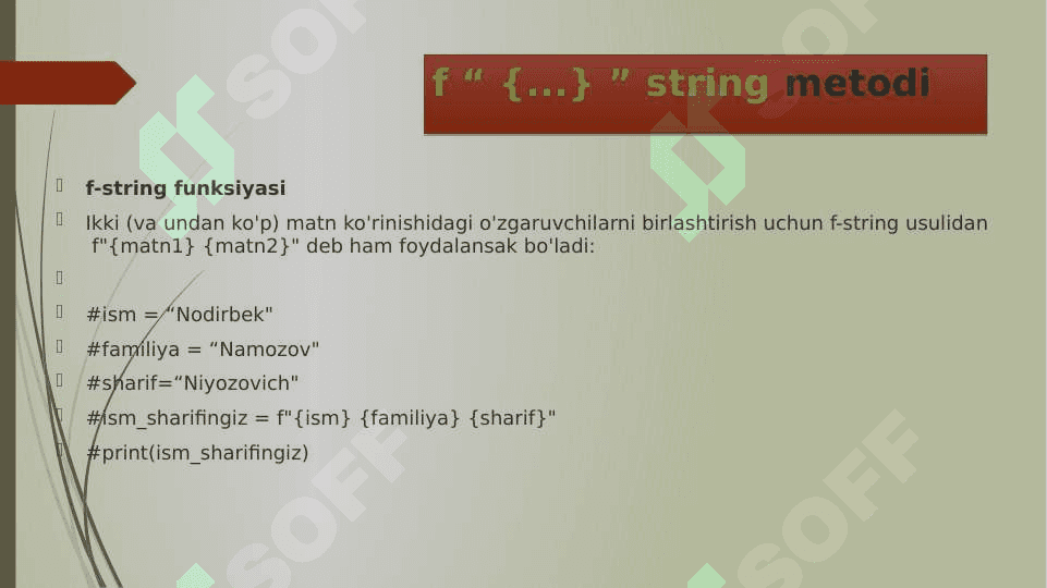 Python dasturlash tilida matnlar bilan ishlash 6