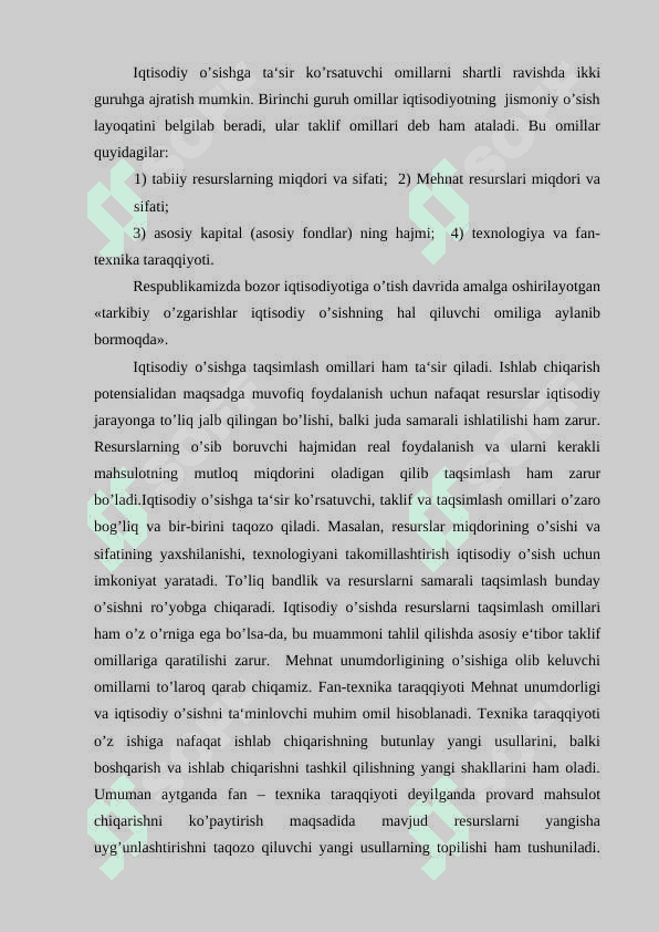 Iqtisodiy o'sish va milliy boylik. Iqtisodiy muvozanat va mutanosiblik. Iqtisodiyotning siklligi va makroiqtisodiy beqarorlik 5