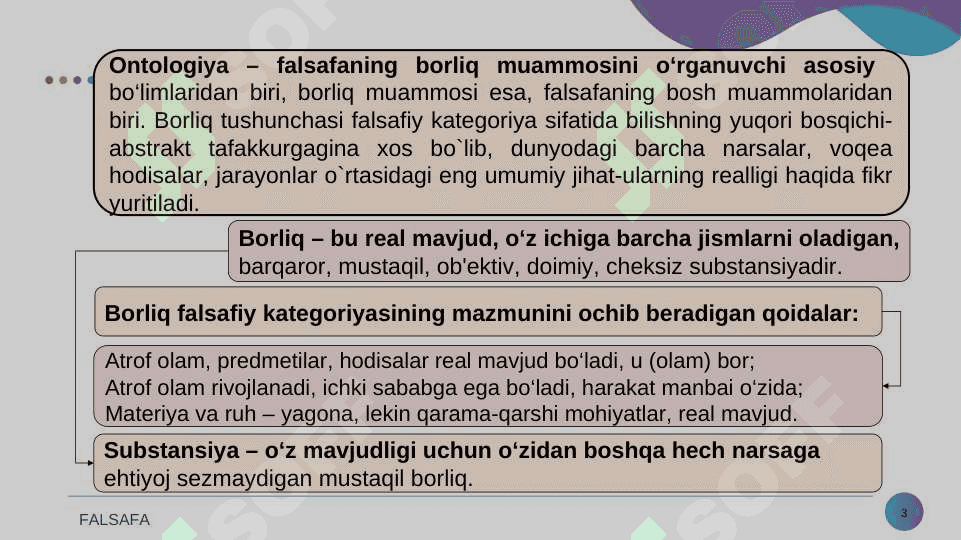 Borliq ( ontologiya ) va rivojlanish falsafasi 3