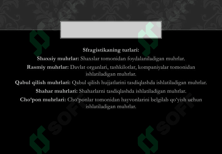 Sfragistika bo’yicha taqdimot 4