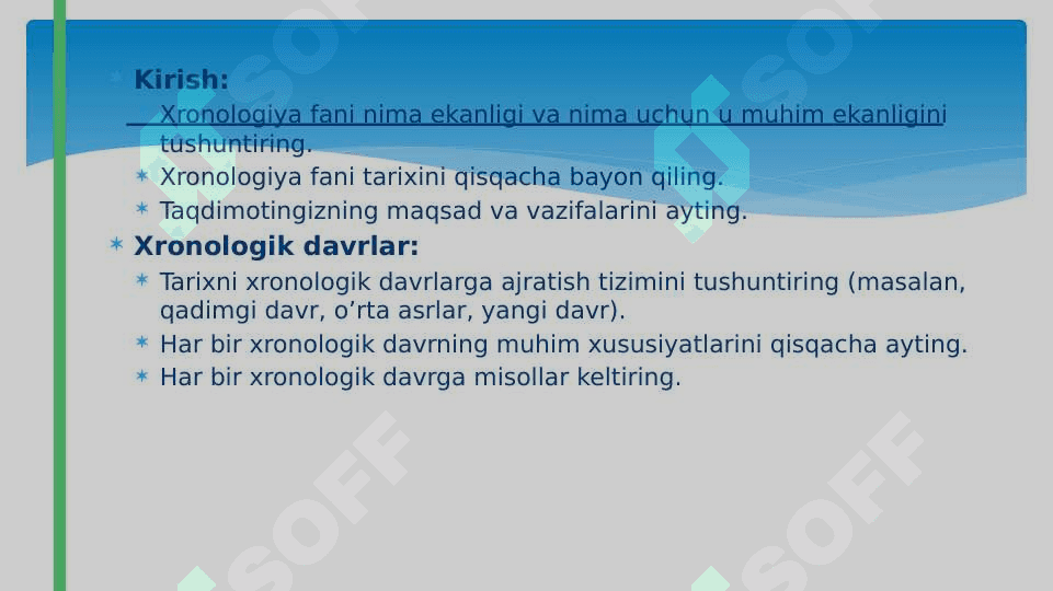 Xronologiya fani haqida taqdimot tayyorlash 2