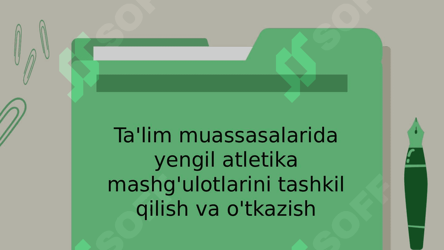 Ta'lim muassasalarida yengil atletika mashg'ulotlarini tashkil qilish va o'tkazish 2
