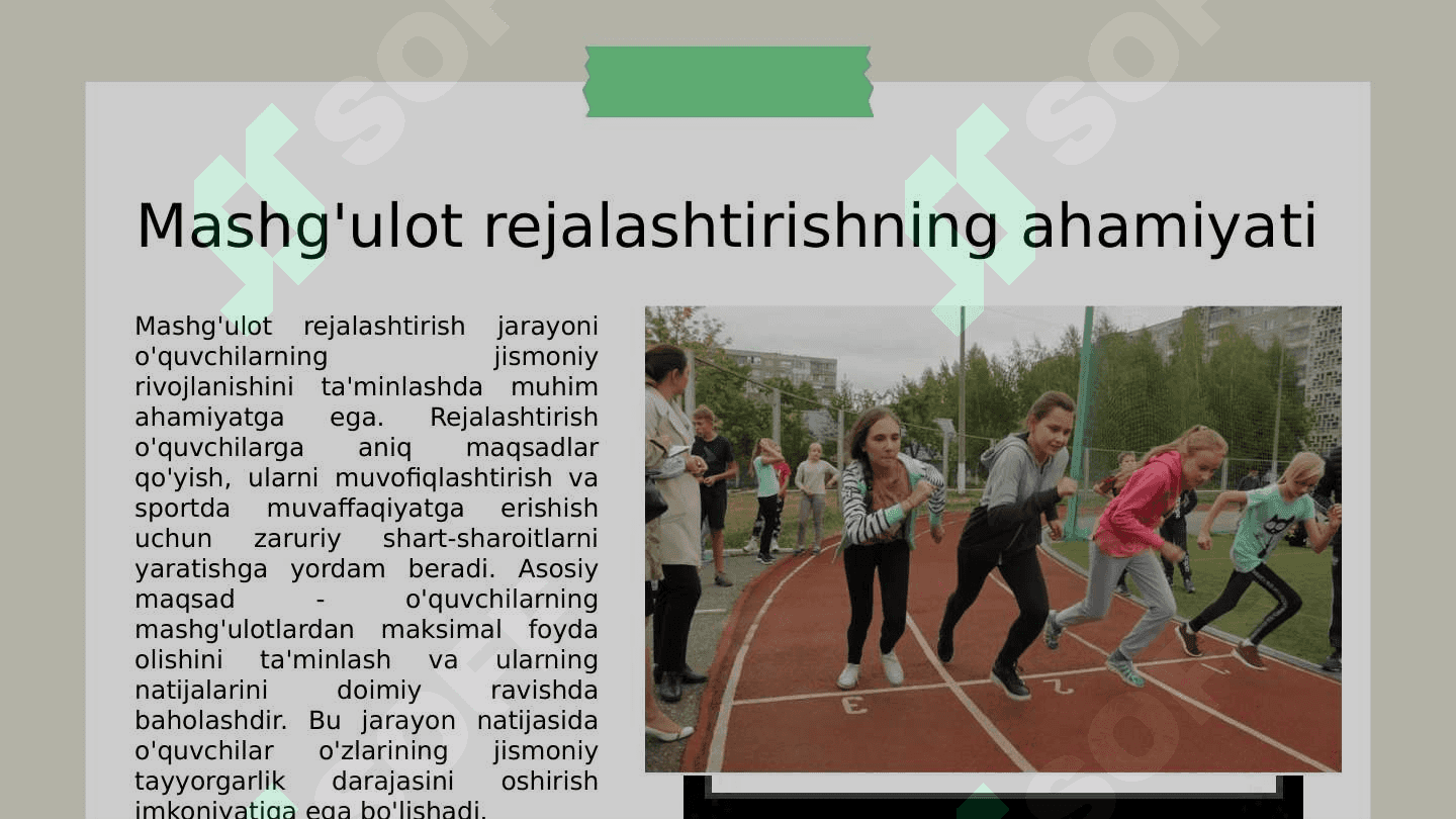 Ta'lim muassasalarida yengil atletika mashg'ulotlarini tashkil qilish va o'tkazish 4