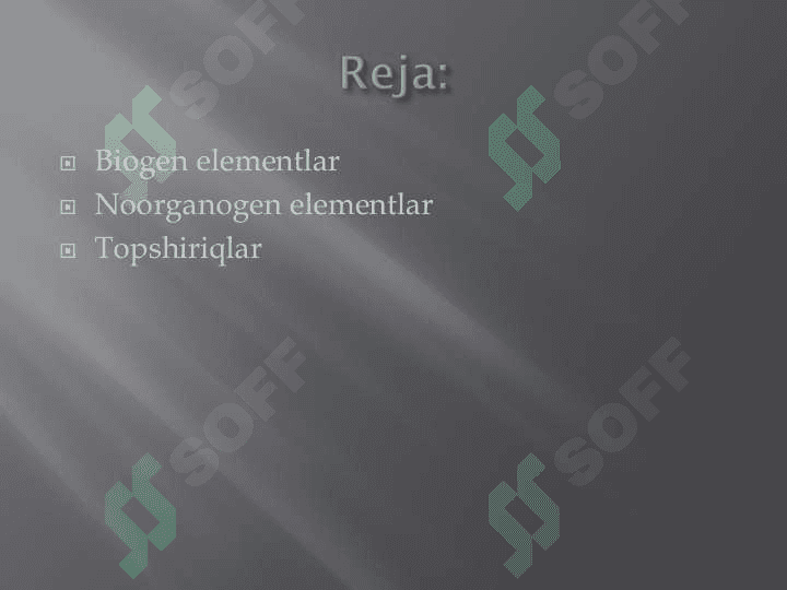 Biogen elementlar kimyosi.  Zaharli(noorganogen)  elementlar kimy 2
