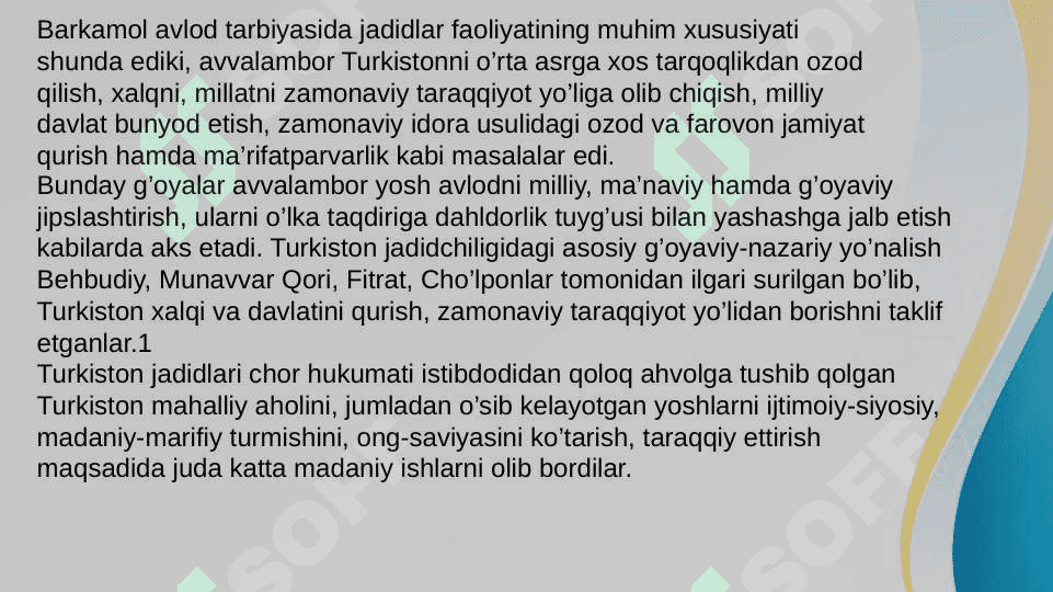 Jadid ma’rifatparvarlarining o’lka ijtimoiy-ma’naviy hayotida tutgan o’rni 3