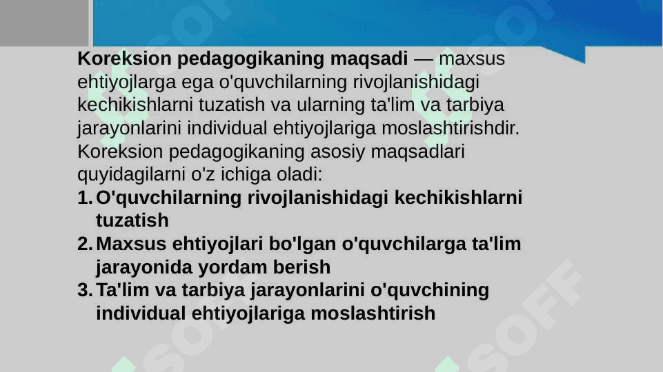 Koreksion pedagogika pedagogika fanining tarmog’i sifatida 5