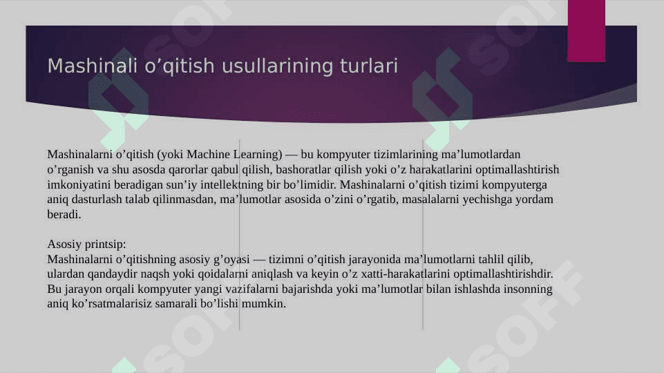 Mashinali o’qitish turlari 2