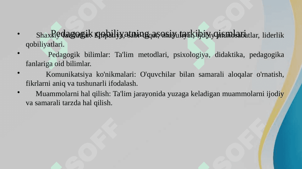Pedagogik qobilyat-pedagogik mahoratning  asosi sifatida 4