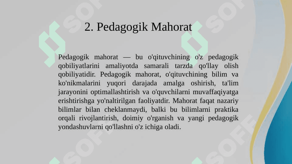 Pedagogik qobilyat-pedagogik mahoratning  asosi sifatida 6