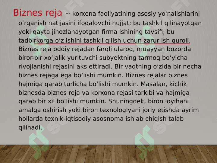 Turizm korxonalarida biznes rejalashtirish 4
