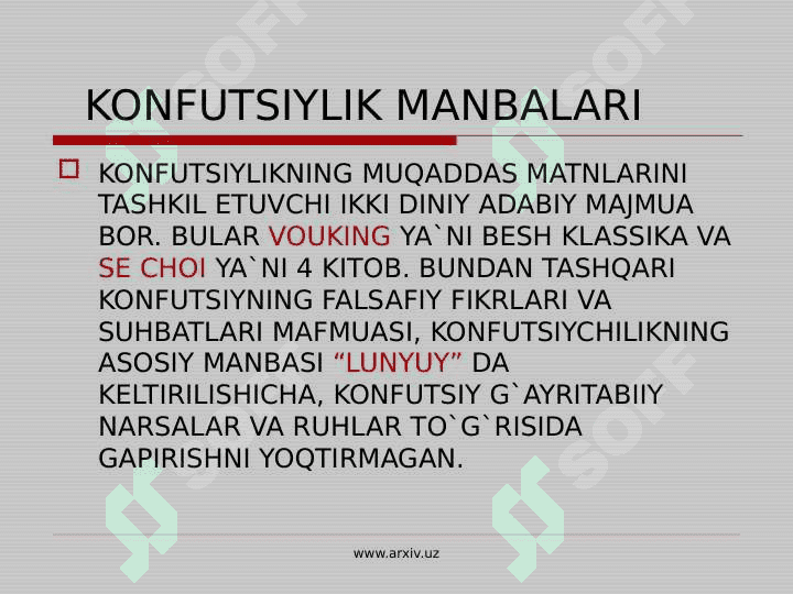 KONFUTSIYNING HAYOTI 4
