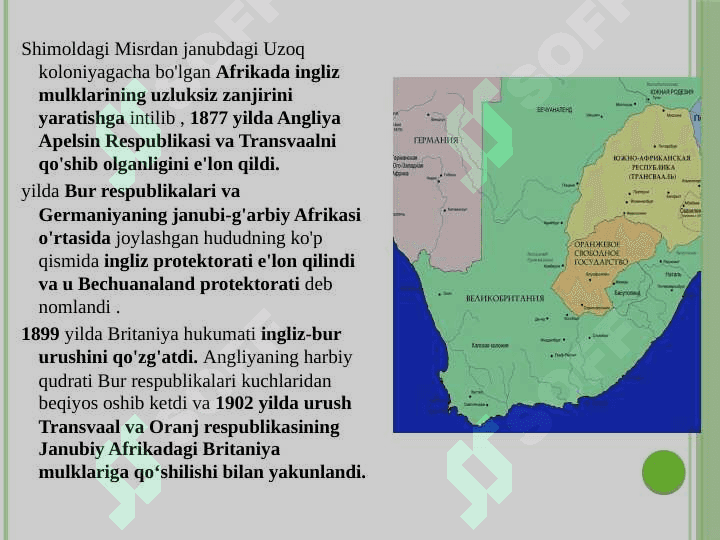 Buyuk Brianiyaning Afrikadagi mustamlakachilik siyosati 6