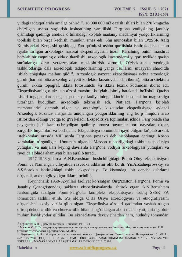 FARG‘ONA VODIYSI ARXEOLOGIK EKSPEDITSIYALAR TARIXSHUNOSLIGI 4