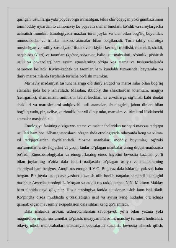 Etnologiyaga oid maxsus atamalar jadvalini shakllantirish va fanning tadqiqot uslublari haqida ma'lumotnoma tayyorlash 4