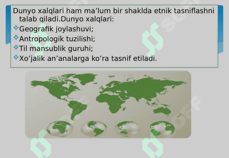 Jahon mamlakatlarining hududiy boʻlinishi mavzusini oʻrganish va yer maydoni jihatdan klassifikatsiya qilish 2
