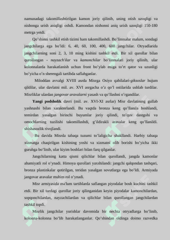 Qadimgi Misr va Mesopotamiya armiyasining qurollanishi haqida maqola  24 3