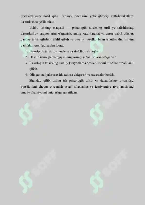 Psixologik ta'sirning turli yo'nalishlaridagi dasturlashuv 3