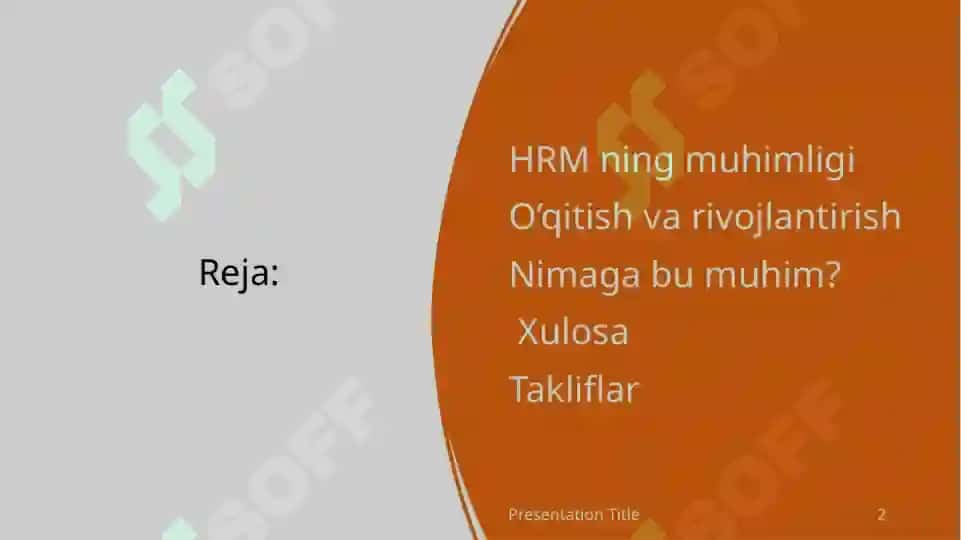 Insonresurslarini boshqarishda xodimlarni o'qitish va rivojlantirish 2