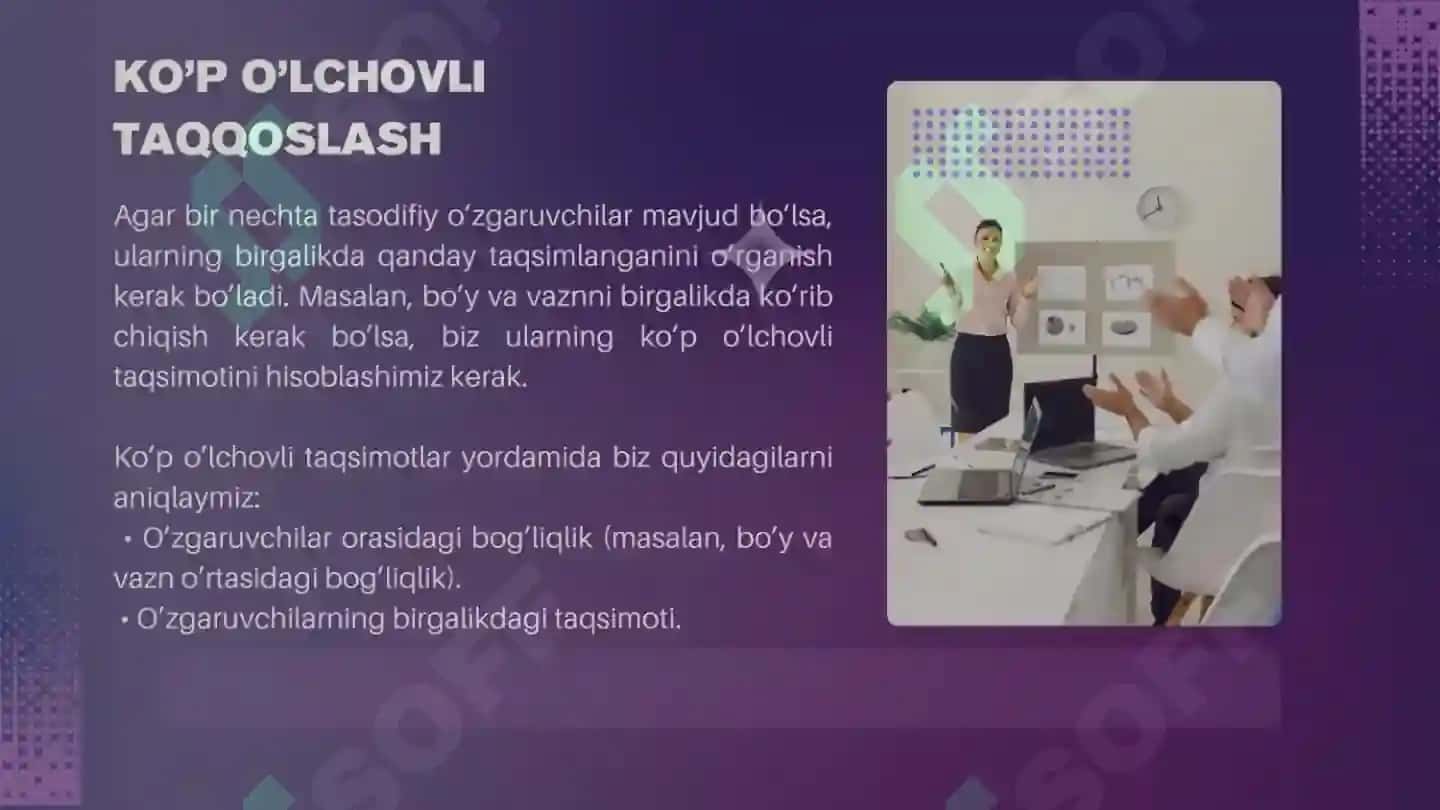 KO'P O'LCHOVLI TAQSIMOT-SHARTLI TAQSIMOTLAR 3