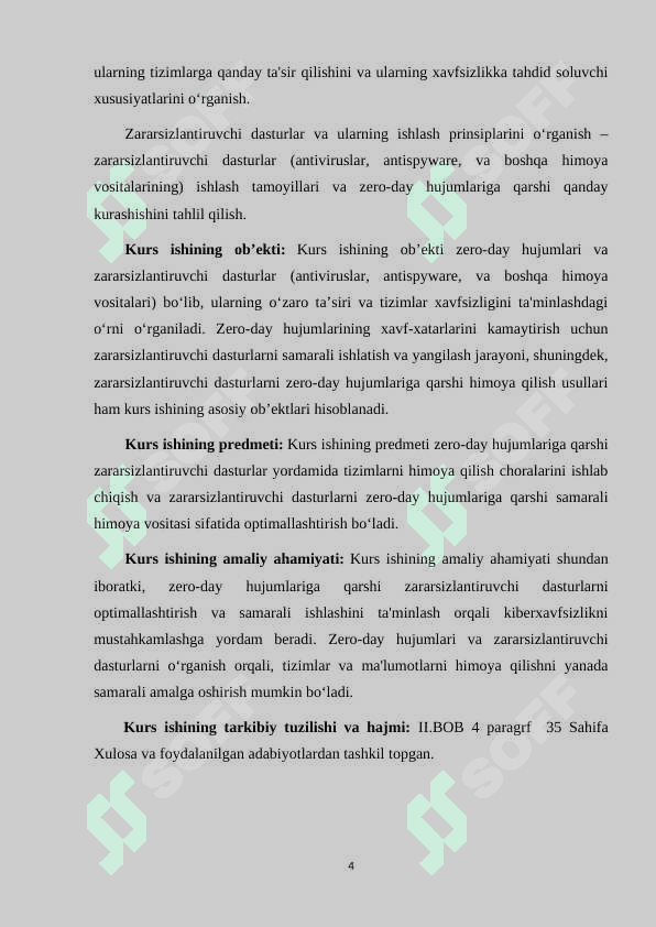 ZERO-DAY HUJUMLARI VA ZARARSIZLANTIRUVCHI DASTURLARGA QARSHI HIMOYA QILISH CHORALARI. 4